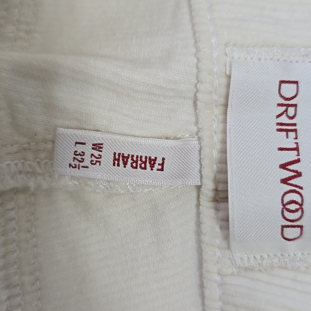 Driftwood Farrah Offwhite Corduroy Flare Pants Bees & Roses Embroidery - Picture 9 of 13